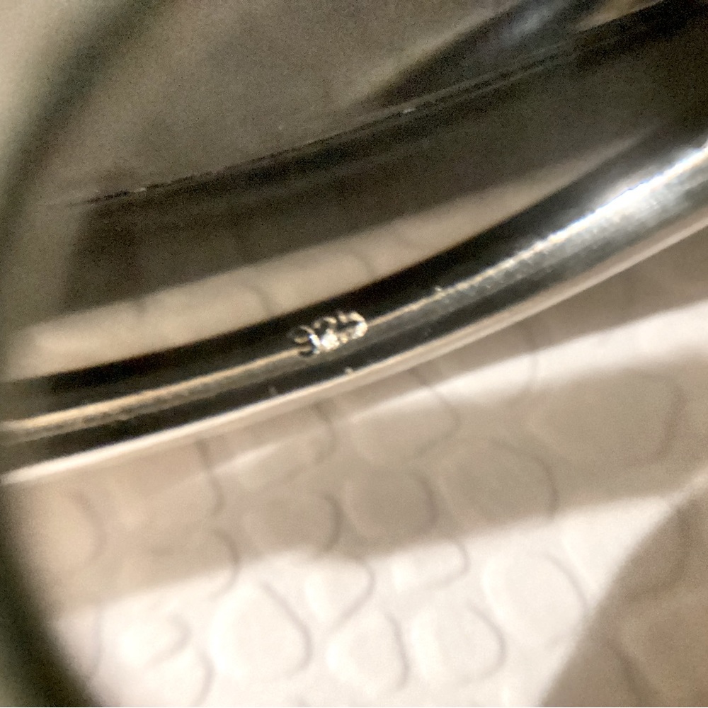 Vintage Embossed Solid Sterling Silver Adjustable… - image 4